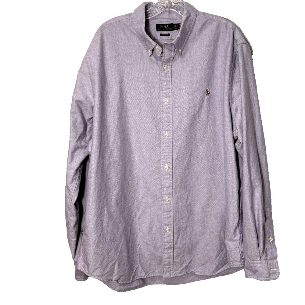 Polo Ralph Lauren Lavender Mens Button Shirt‎ Classic Fit XXL Cotton Long Sleeve